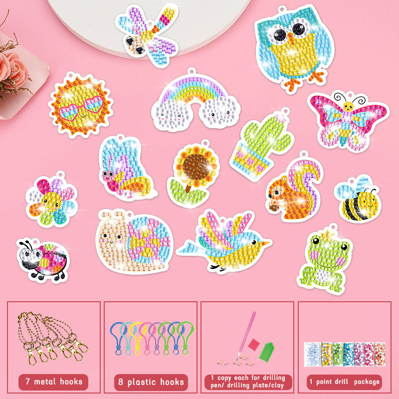 Wholesale Plastic 5d Diamond Painting Kids Keychain